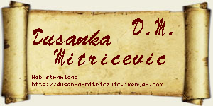 Dušanka Mitričević vizit kartica
